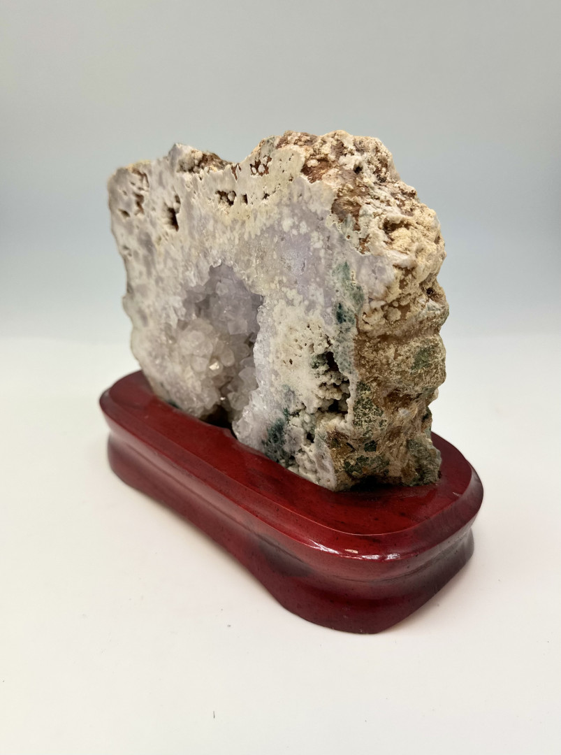 Rosa ametyst på fot med krystaller 8X10mm - Bilde 2