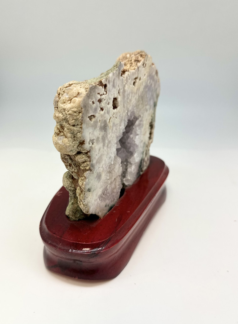 Rosa ametyst på fot med krystaller 8X10mm - Bilde 3