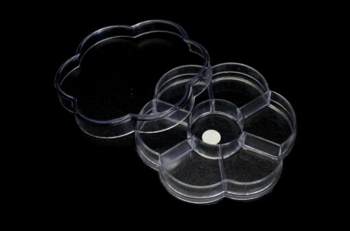 Gaveeske i plexi blomst 7 rom 6mm