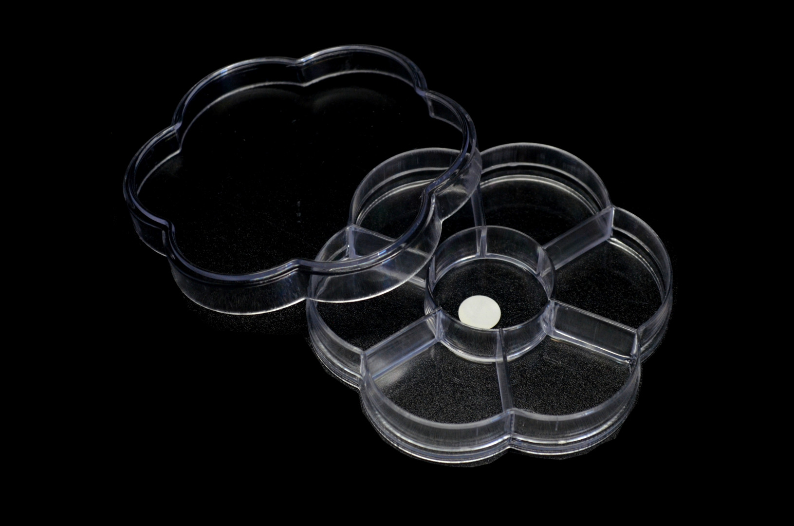 Gaveeske i plexi blomst 7 rom 6mm