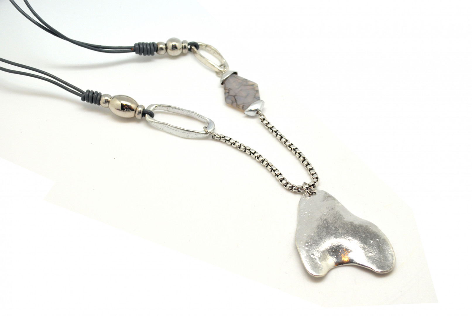 Langt kjede ovalt metall - Bilde 4