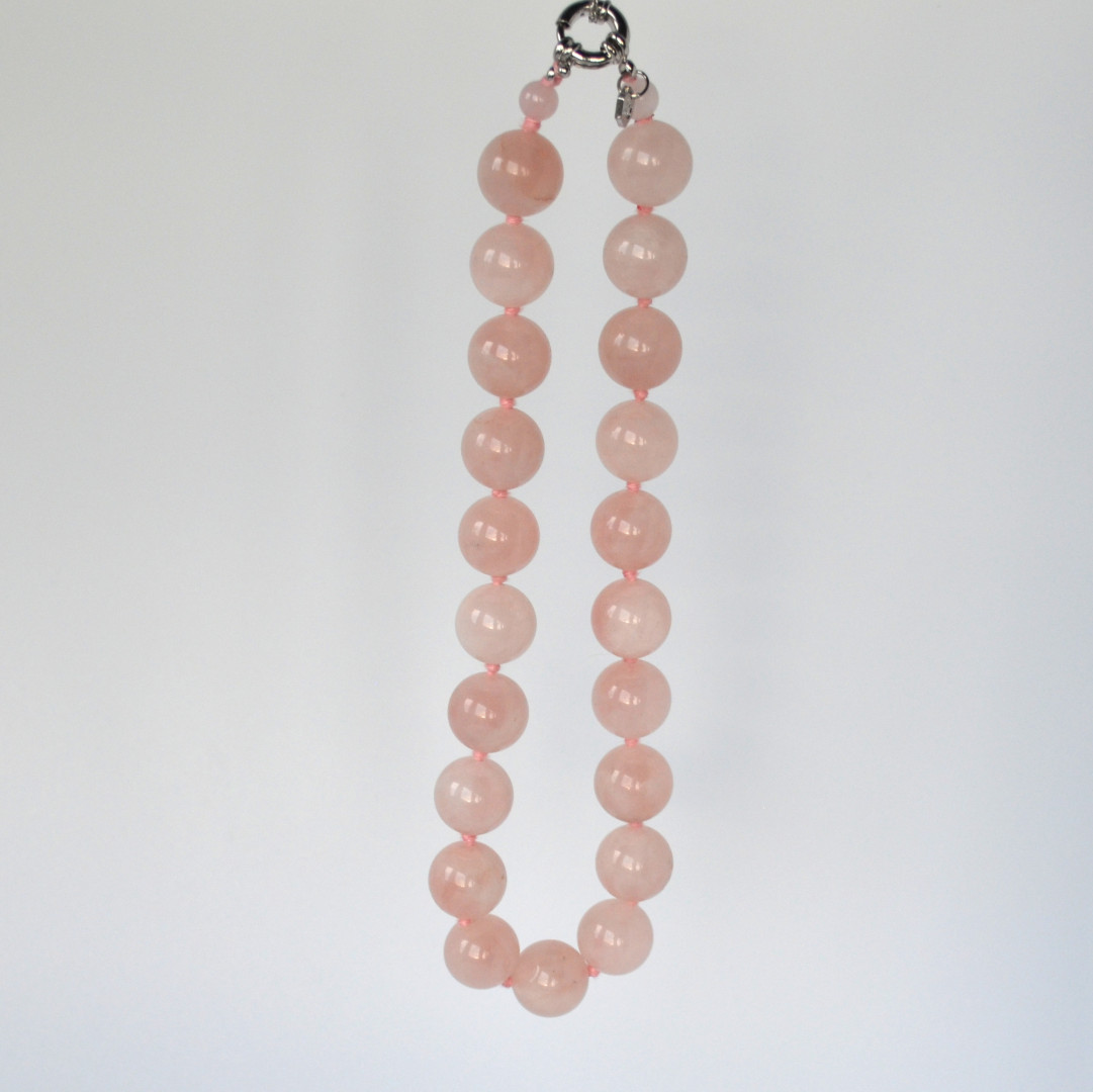 Kjede rosa kvarts 18mm - Bilde 3