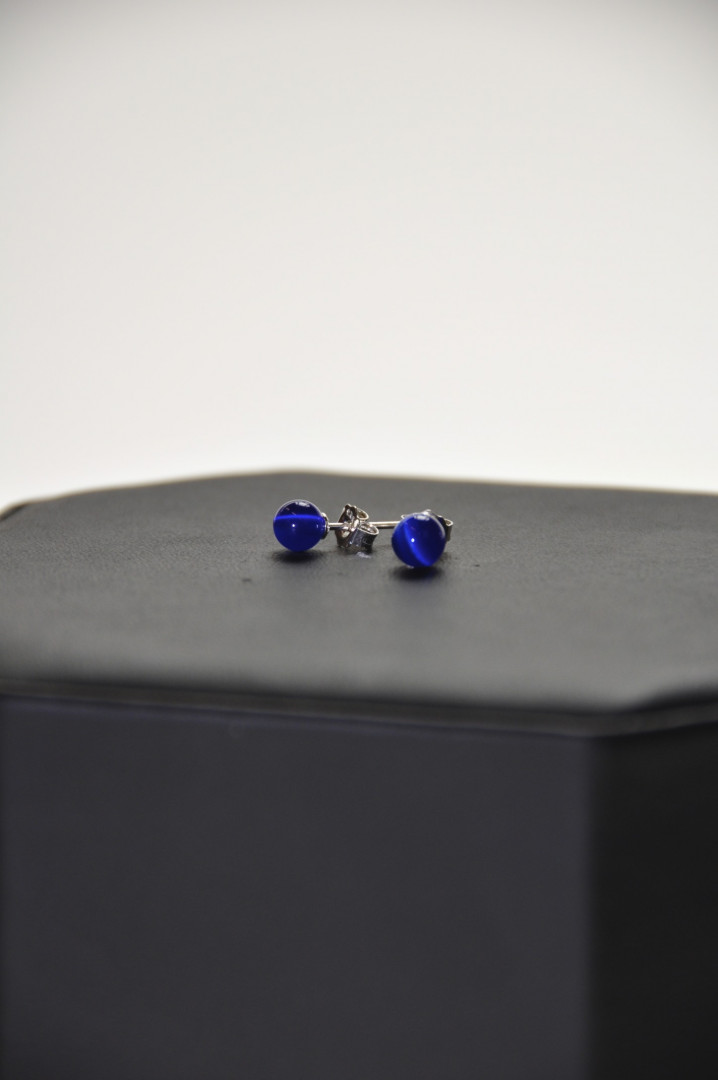 Blå cat`s eye kule 6mm