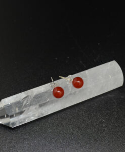 Ørepynt i rød agat 8mm