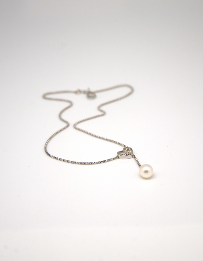 Tykt sølvkjede 1 perle