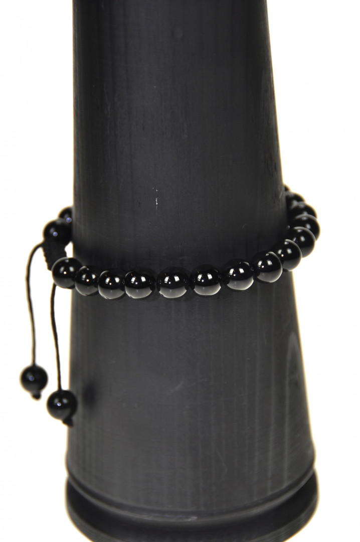 Sort agat regulerbart 8mm