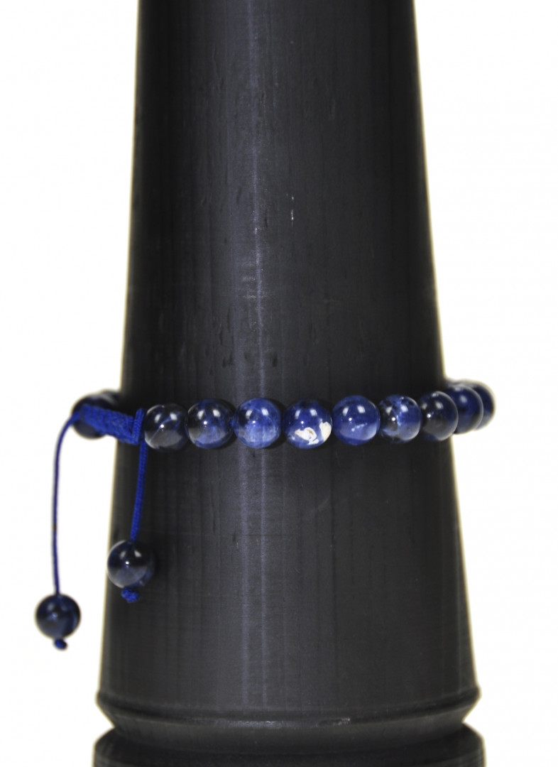 Sodalitt armbånd 8mm regulerbart