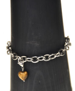 Armlenke i stål m/ 1 charms