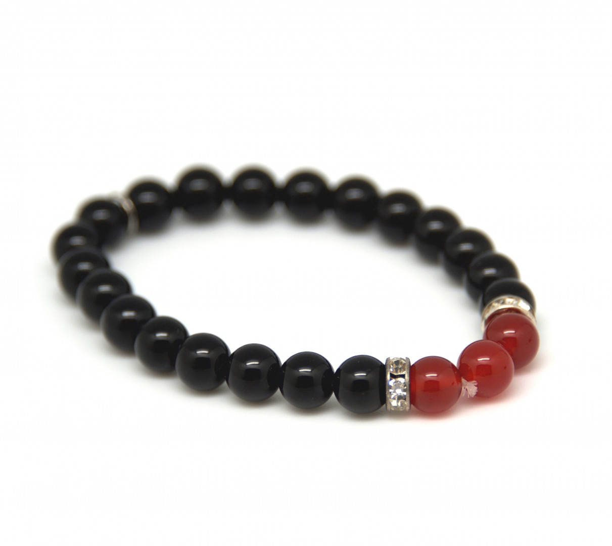 3 rød agat zirkon og sort agat