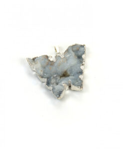 Agate anheng sommerfugl m/sølv