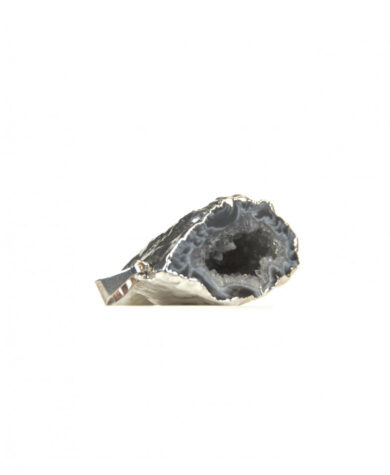Agat geode anheng m/sølv