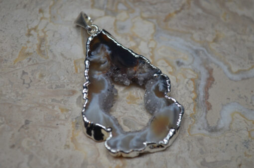 Agat anheng geode skive
