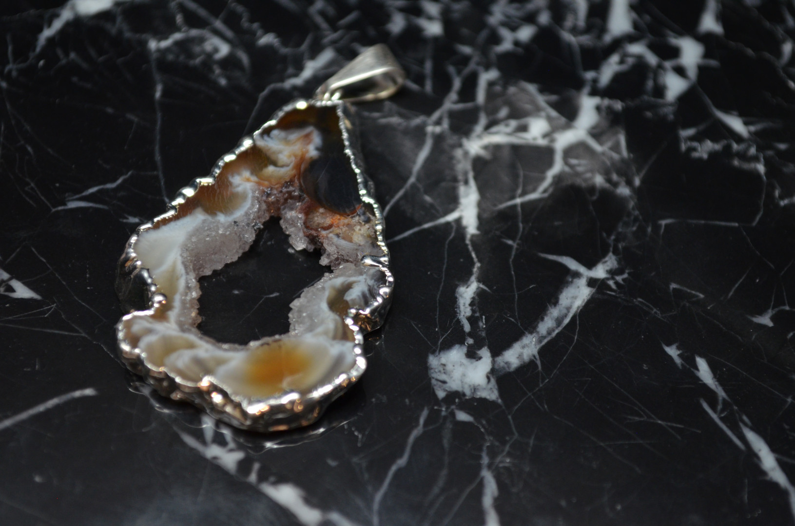 Agat anheng geode skive - Bilde 3