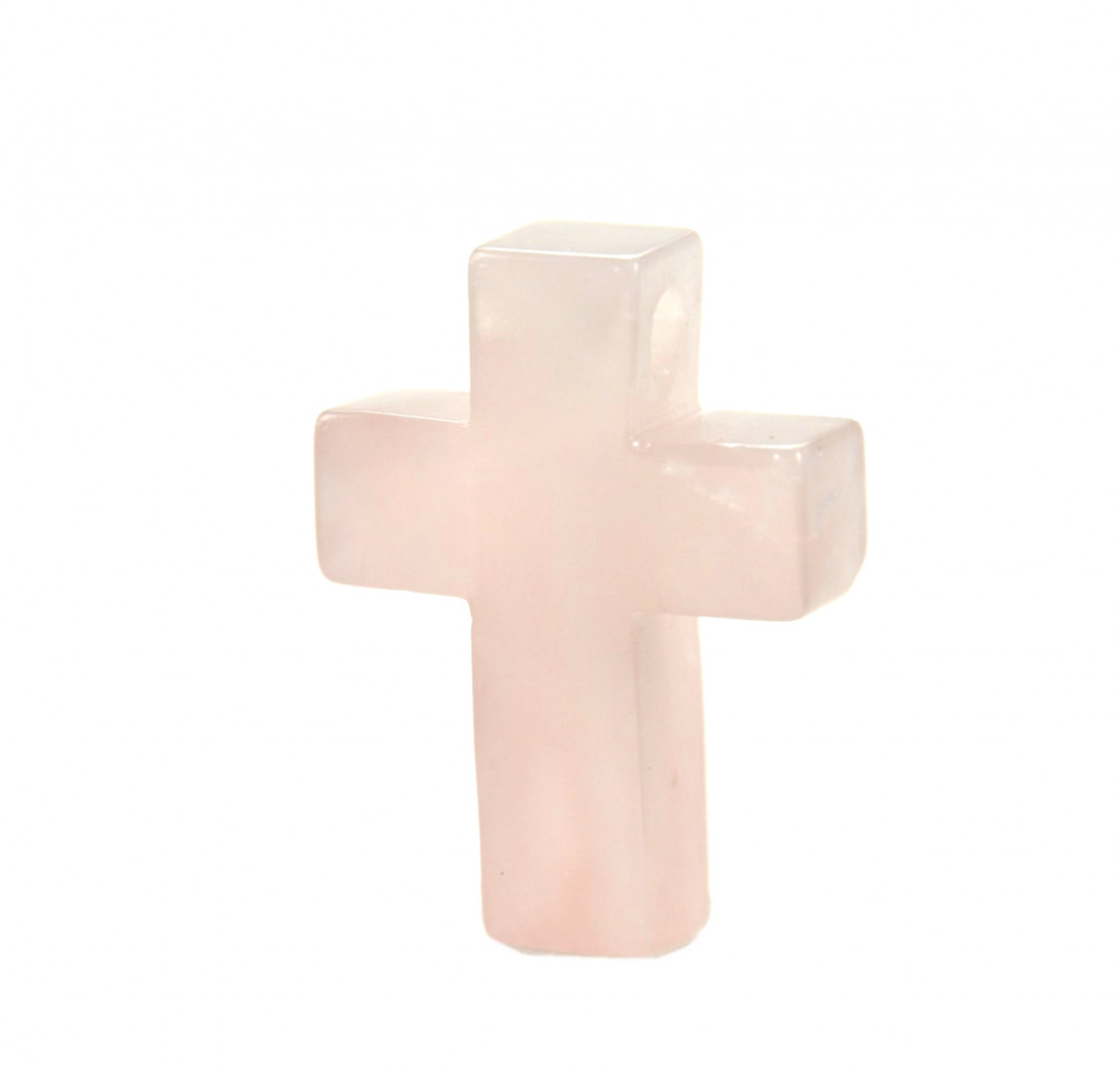 Rosa kvarts kors til snor