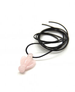 Engel rosa kvarts med snor