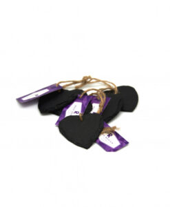 6 stk hjerter i skifer med  tau