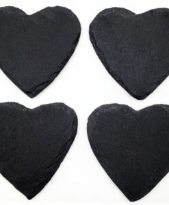 6 stk store hjerter i skifer m/knotter [10ø]