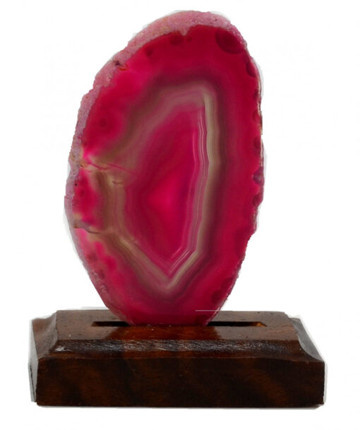 Agatskive på fot rosa