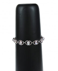 Perlearmbånd og kjede sølv grå