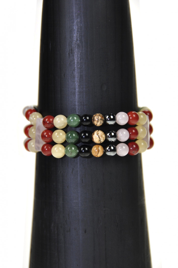 Armbånd mix 3 rader 6mm