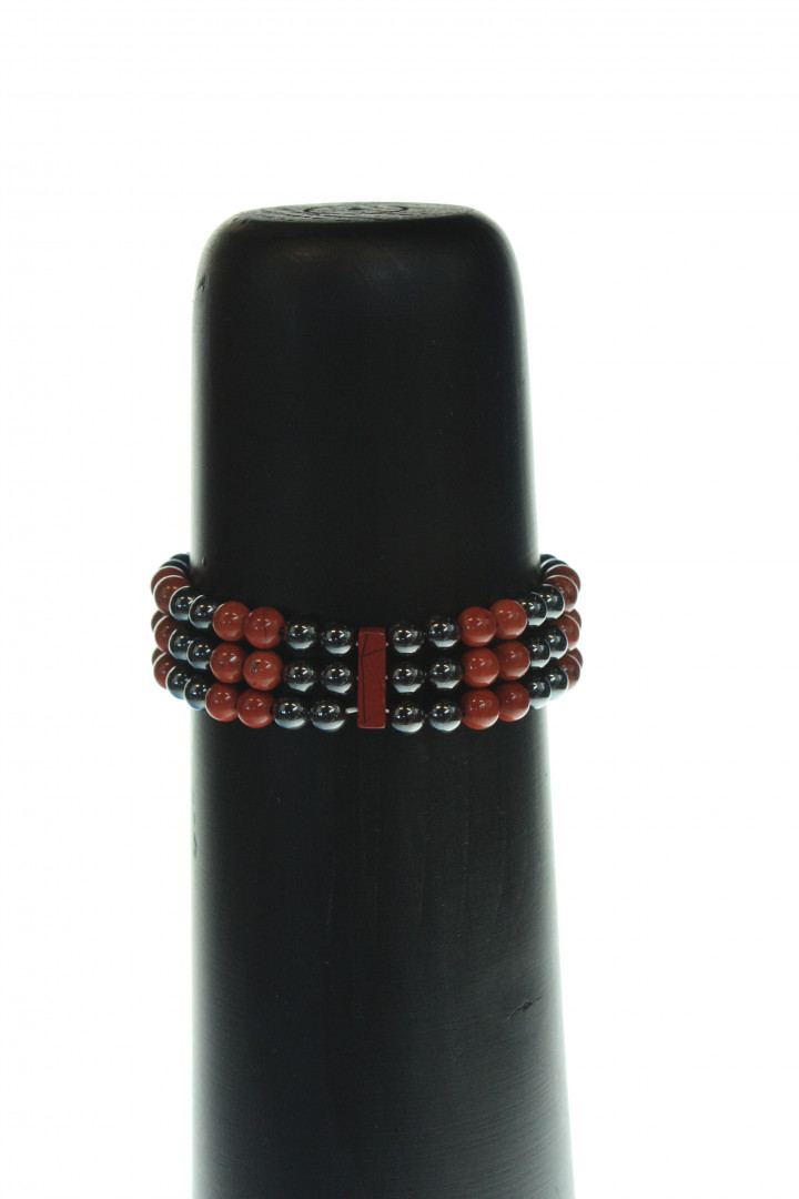 Hematitt rødjaspis 3 rad 6mm