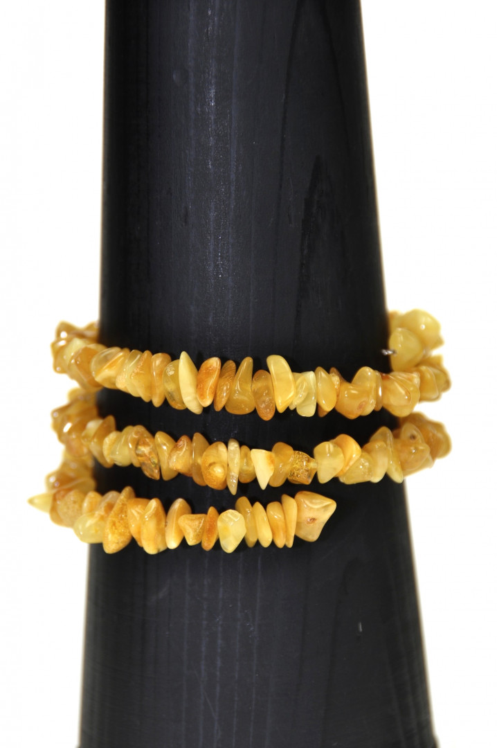 Rav armbånd på wire gul