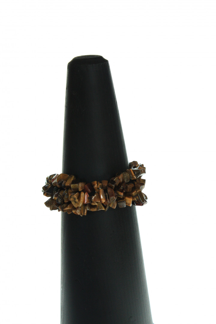 Tigerøye armbånd 3 rader chips