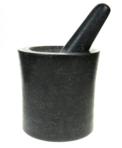 Morter i sort blank granitt