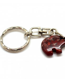 Nøkkelring i rød jaspis