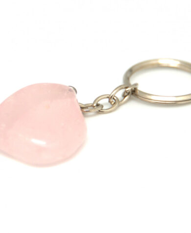 Nøkkelring i rosa kvarts