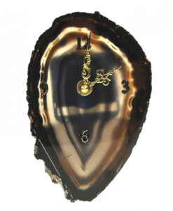 Klokke i sort/naturell agat