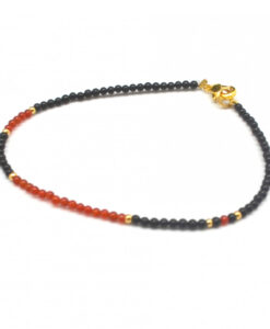 Petit armbånd sort og rød  2mm