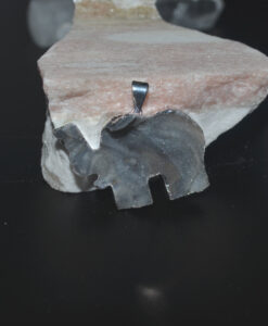 Agat anheng elefant m/sølv