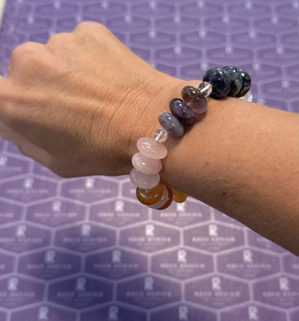 Chakra armbånd med flate kuler