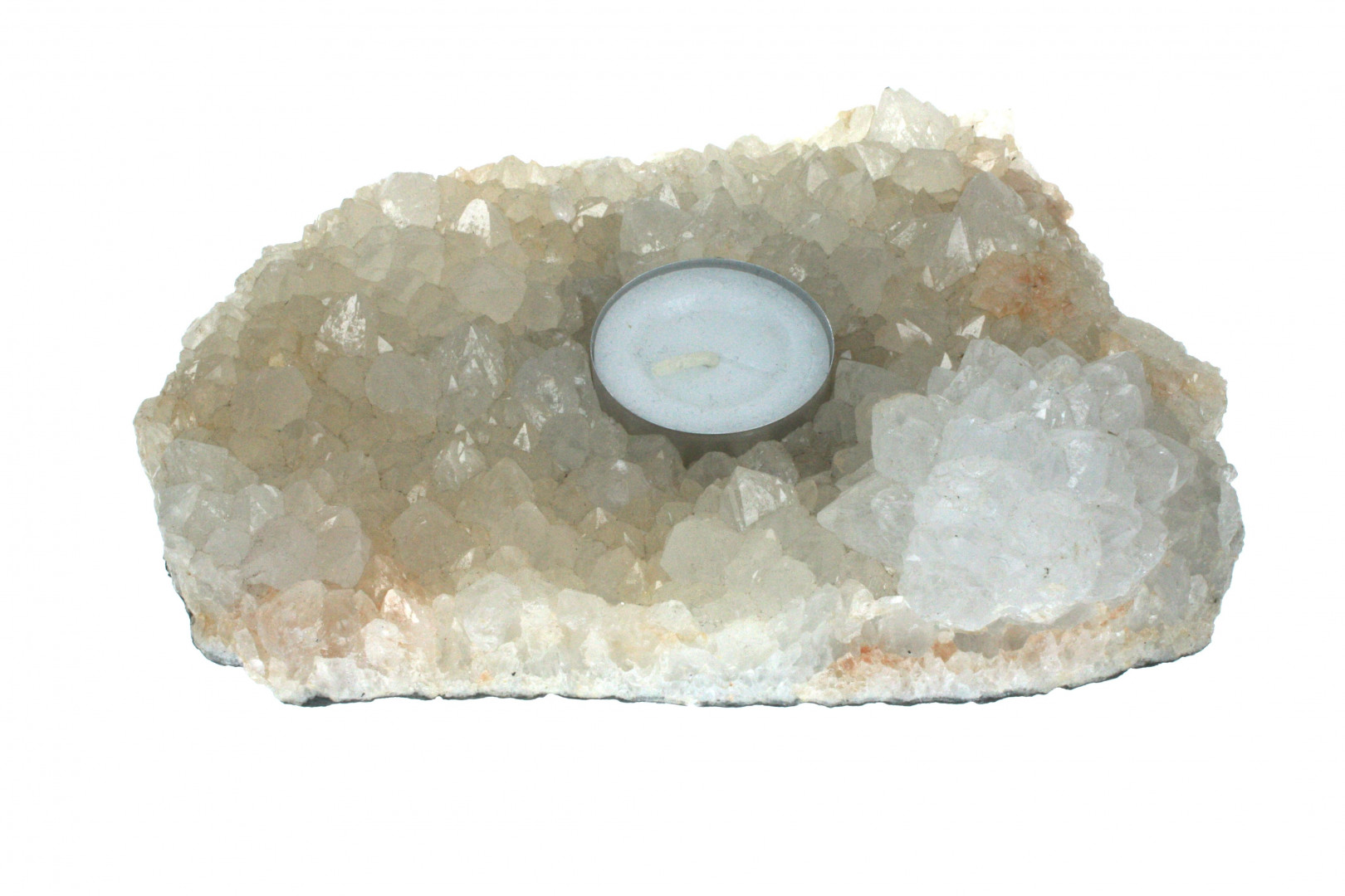 Kvarts telys med kvartskrystaller-større