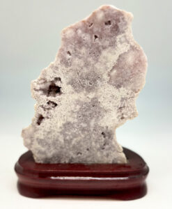 Rosa ametyst på fot med små åpninger 8x12mm