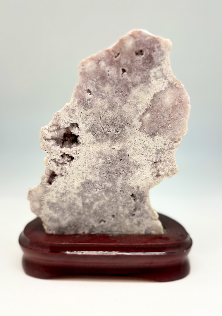 Rosa ametyst på fot med små åpninger 8x12mm