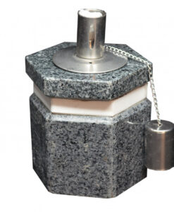 6-kantet oljelampe m/hvit kant