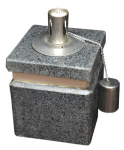 Firkantet oljelampe m/hvit kant