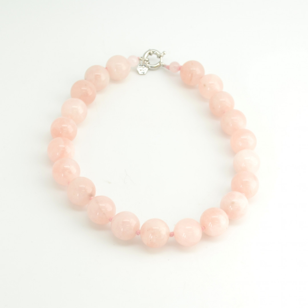 Kjede rosa kvarts 18mm - Bilde 2