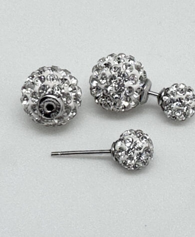 Zirkon ørepynt dobbel 12mm