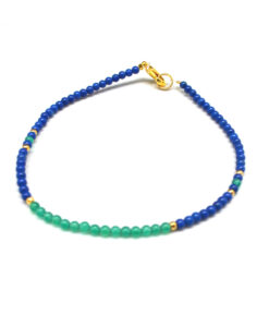 Petit armbånd blå og grønn 17-5