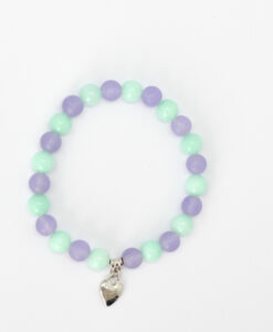 Lys grønn jade og lilla armbånd