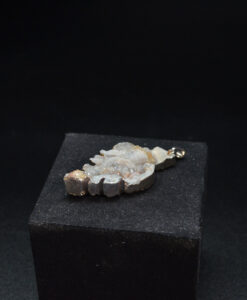 Agat anheng løv m/sølv