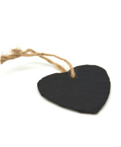 Hjerte i skifer med  hull og tau [5ø]