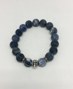 Armbånd m/skalle. matt sodalitt