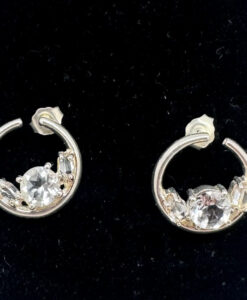 Rund ørepynt med 3 herkimer