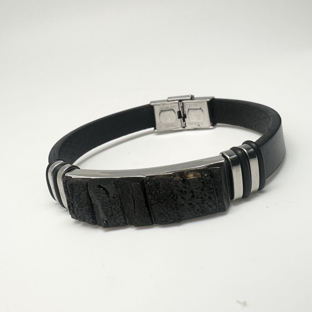 Rav lærarmbånd med sorte rav