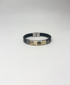 Lærarmbånd med lys gule rav