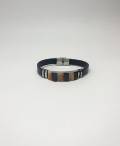 Lærarmbånd med oransje og sort Rav